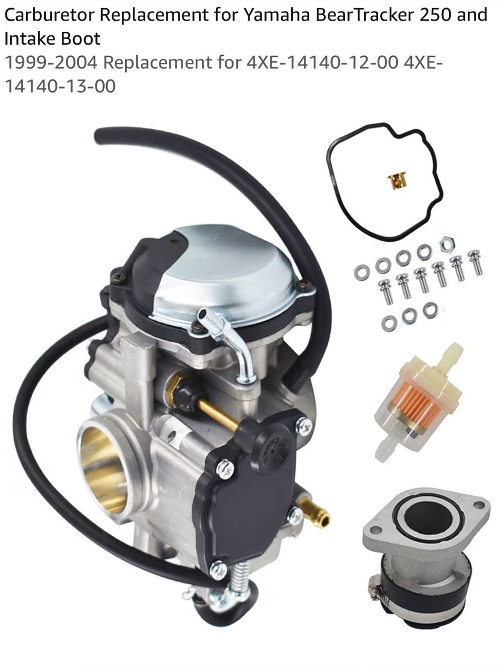 Carburetor Replacement for Yamaha BearTracker250and Intake Boot 
1999-2004